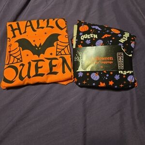 Halloween Queen Women's Legging Set - Orange and Black